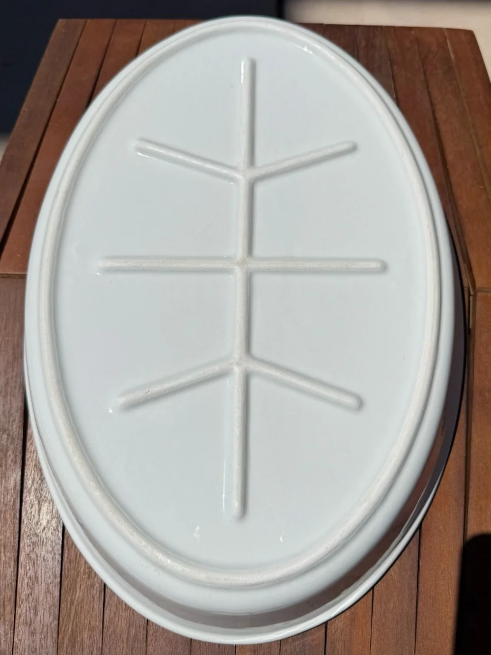 Large White Oval Serving Platter Baker 16